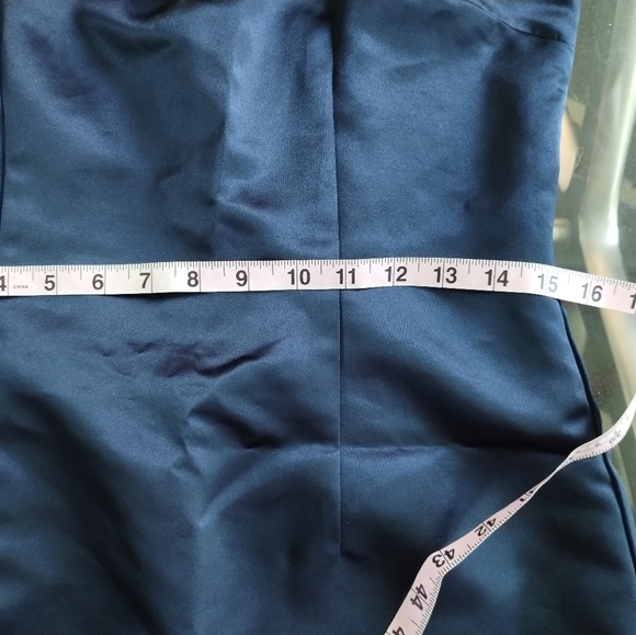 Navy,Satin,Lined Dress - Picture 10 of 11